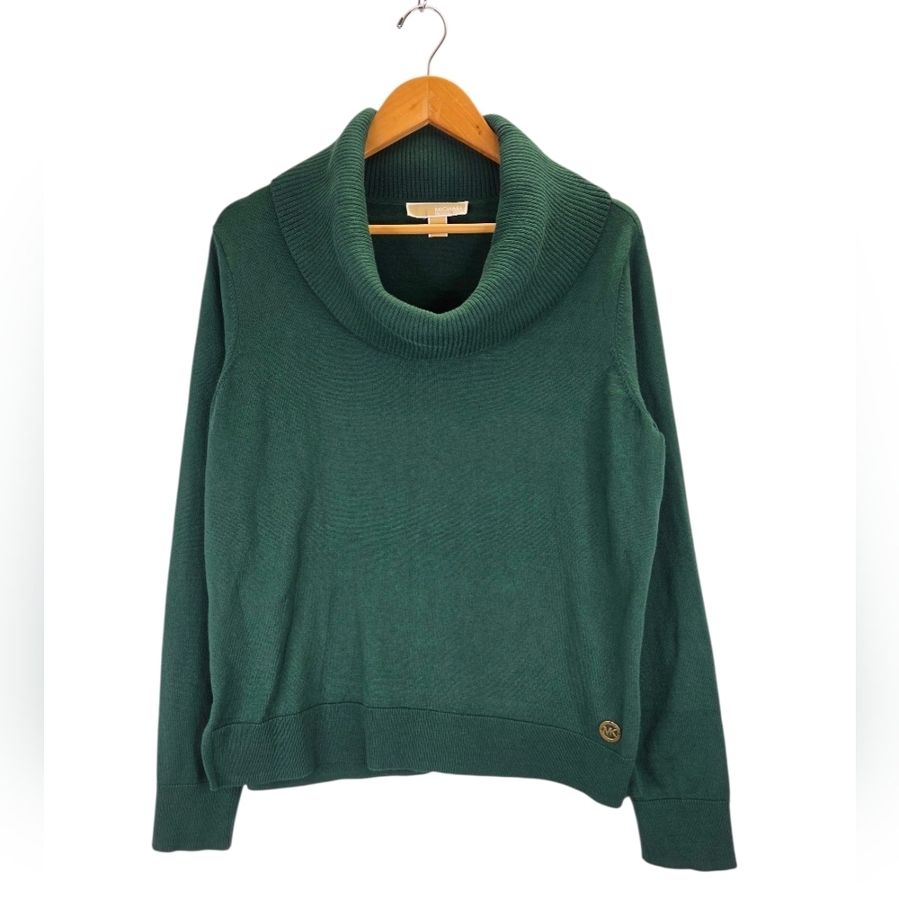 MICHAEL Michael Kors Sweater Women's Green Cowl Neck Pullover Tunic Size Large